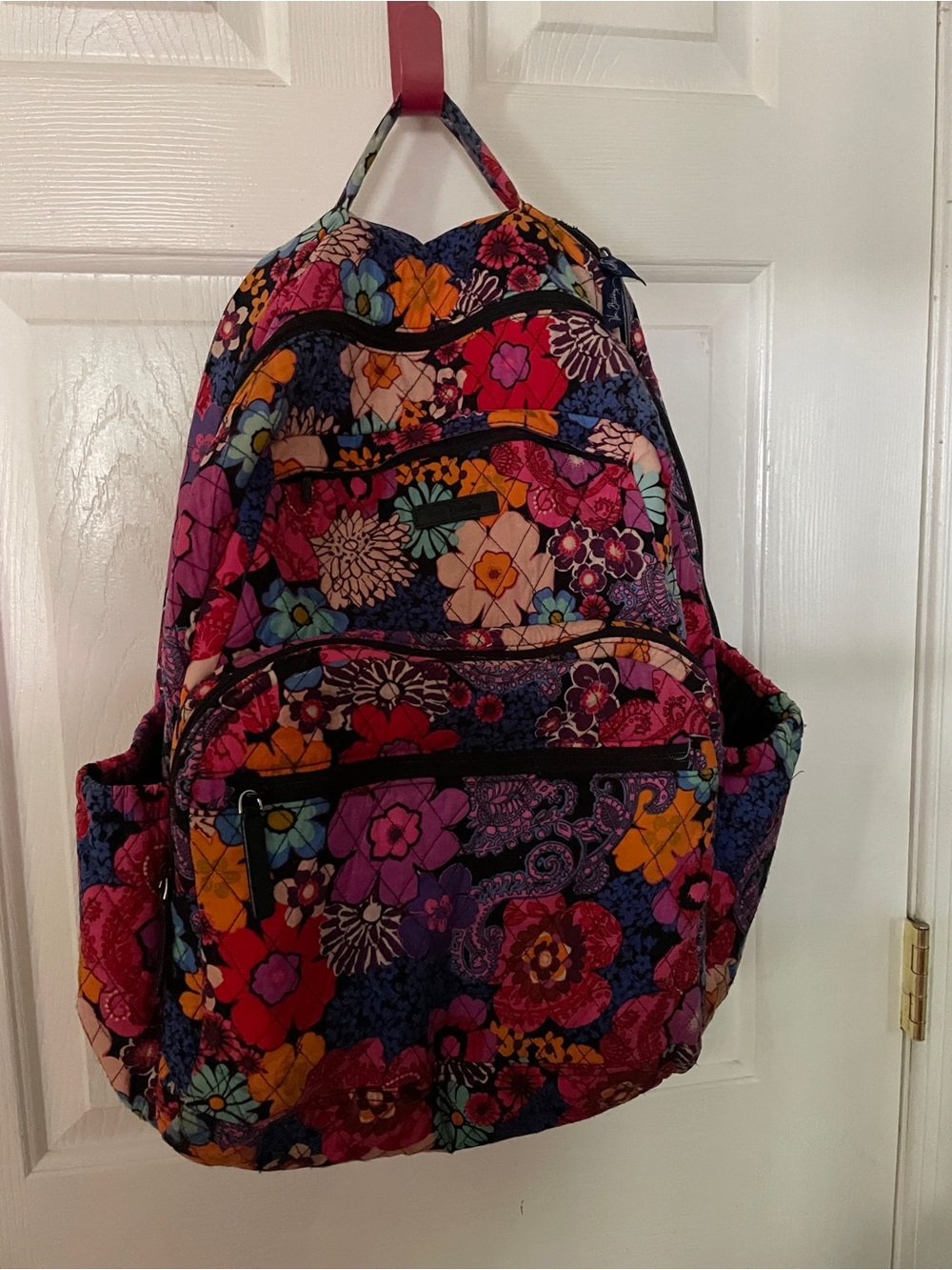 Vera Bradley Floral Fiesta Quilted Backpack *1 STRAP IS FRAYED *
